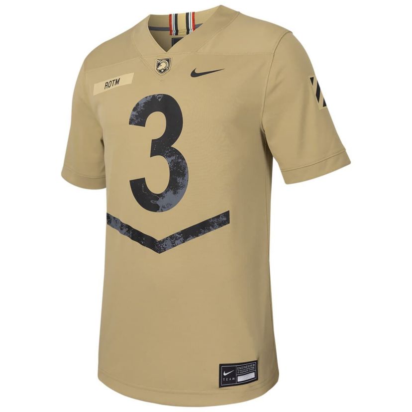 Army Black Knights NCAA Nike #3 Army Knights 2023 Rivalry Collection Untouchable Football Replica Jersey