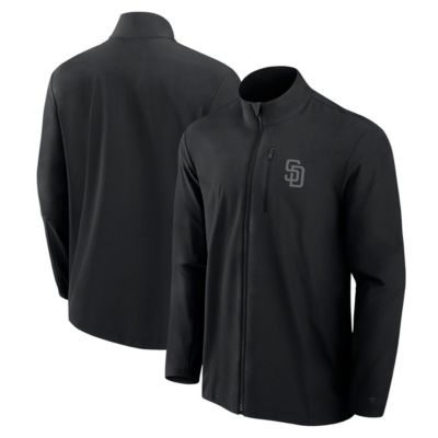 Men's MLB Fanatics San Diego Padres Front Office Micro Tonal Full-Zip Jacket, Black, Small