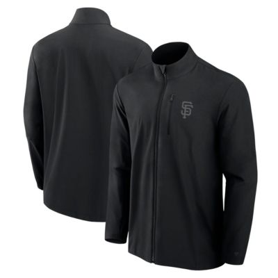 Men's MLB Fanatics San Francisco Giants Front Office Micro Tonal Full-Zip Jacket, Black, 5XL