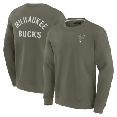 NBA Unisex Fanatics Milwaukee Bucks Super Soft Pullover Crew Sweatshirt, Small