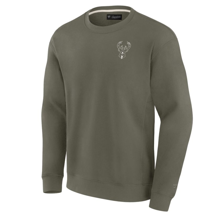 NBA Unisex Fanatics Milwaukee Bucks Elements Super Soft Fleece Pullover Sweatshirt