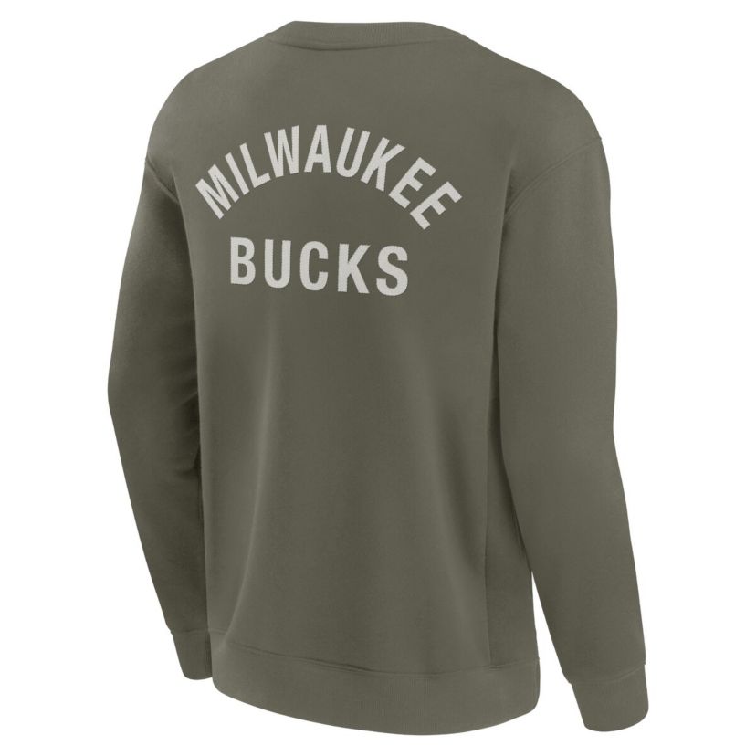 NBA Unisex Fanatics Milwaukee Bucks Elements Super Soft Fleece Pullover Sweatshirt