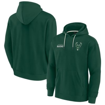 NBA Unisex Fanatics Hunter Milwaukee Bucks Elements Super Soft Fleece Pullover Hoodie, Green, 2XL