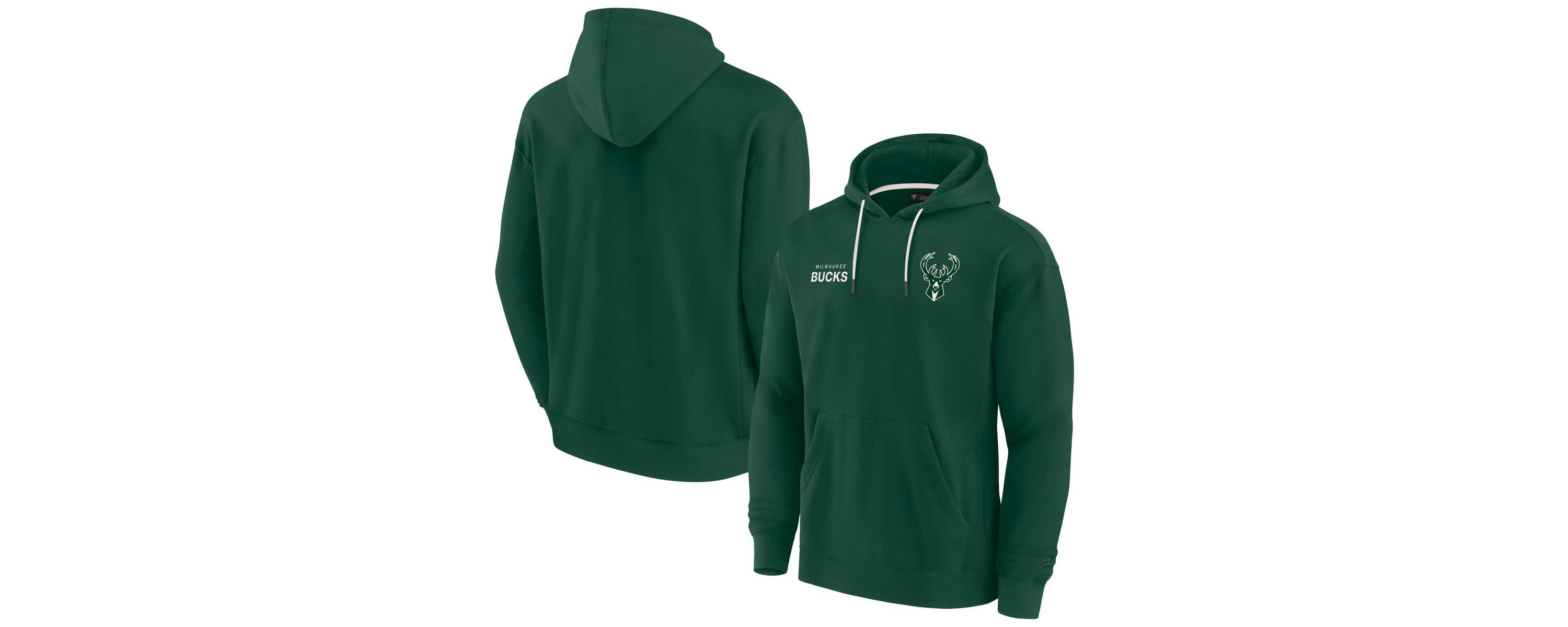NBA Unisex Fanatics Hunter Milwaukee Bucks Elements Super Soft Fleece Pullover Hoodie