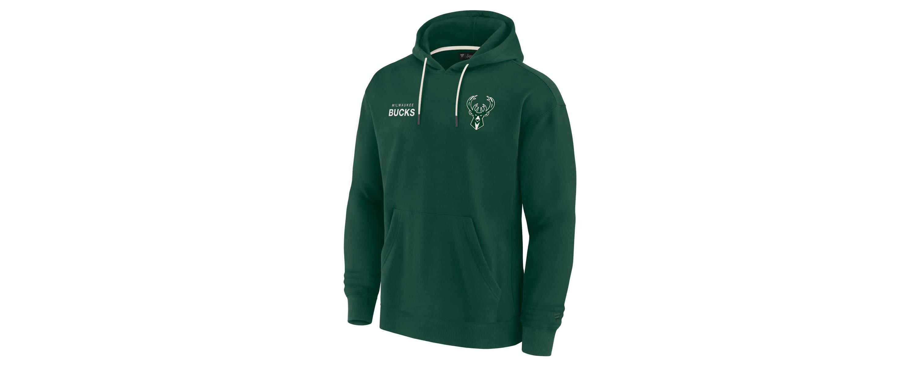 NBA Unisex Fanatics Hunter Milwaukee Bucks Elements Super Soft Fleece Pullover Hoodie