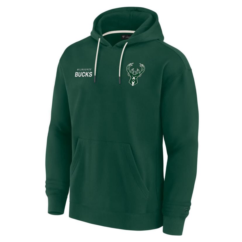 NBA Unisex Fanatics Hunter Milwaukee Bucks Elements Super Soft Fleece Pullover Hoodie