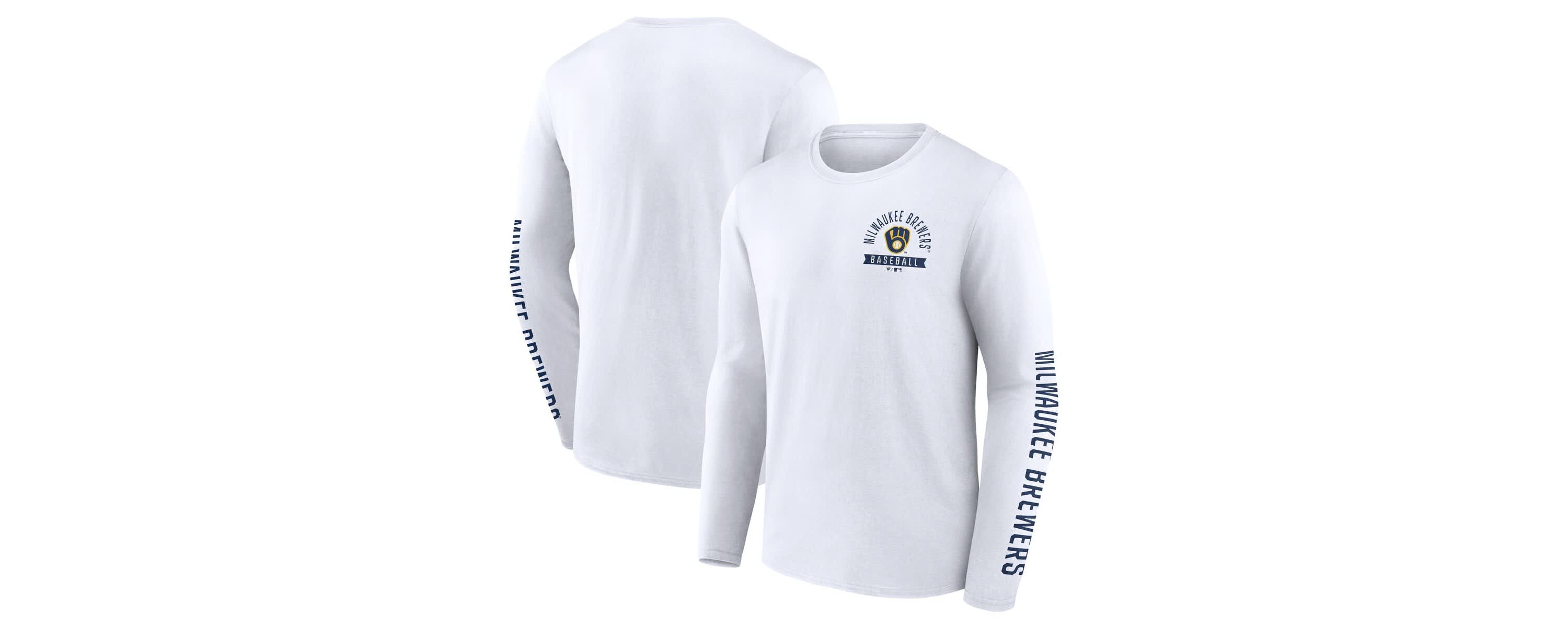 MLB Fanatics Milwaukee Brewers Press Box Long Sleeve T-Shirt