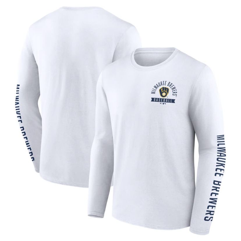 MLB Fanatics Milwaukee Brewers Press Box Long Sleeve T-Shirt