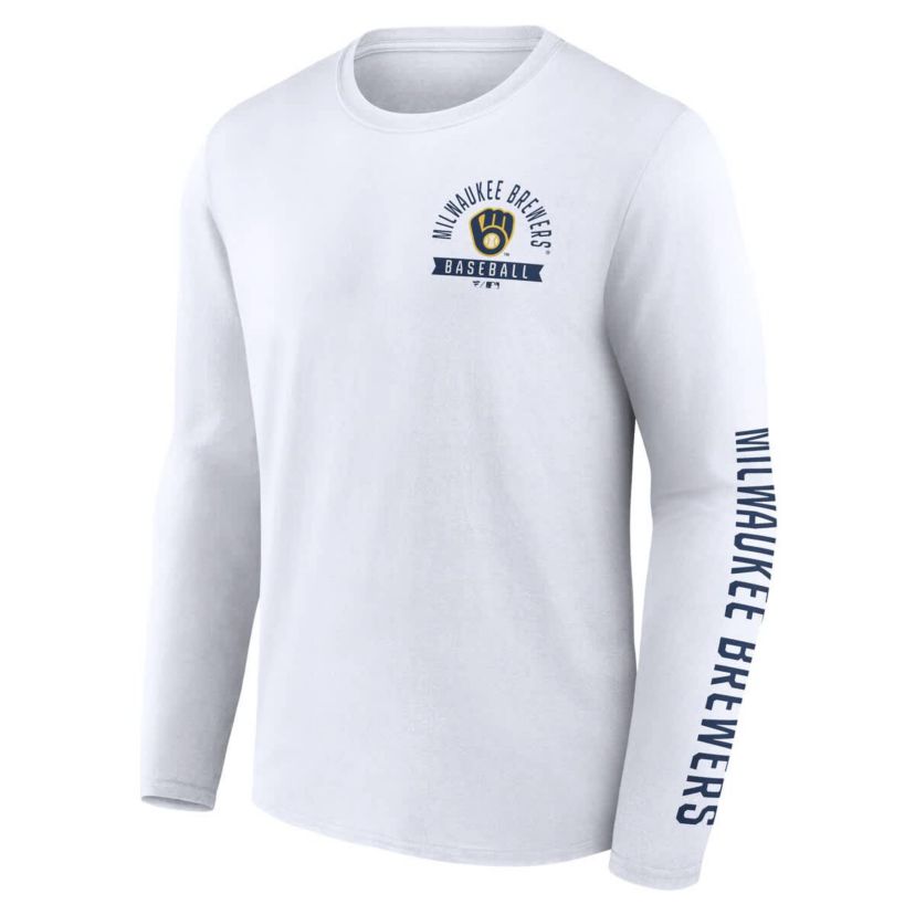 MLB Fanatics Milwaukee Brewers Press Box Long Sleeve T-Shirt