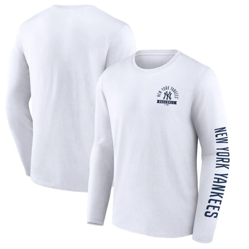 MLB Fanatics New York Yankees Press Box Long Sleeve T-Shirt