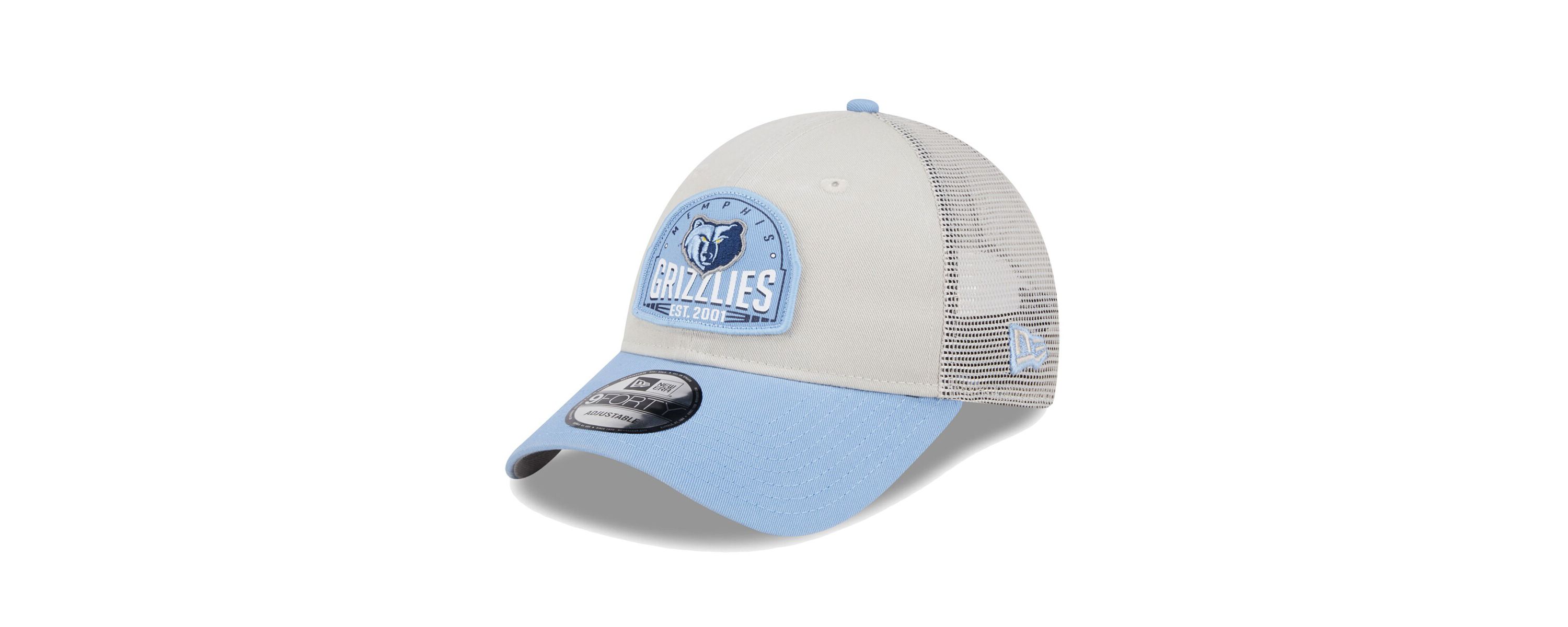 NBA Khaki/Light Memphis Grizzlies Throwback Patch Trucker 9FORTY Adjustable Hat