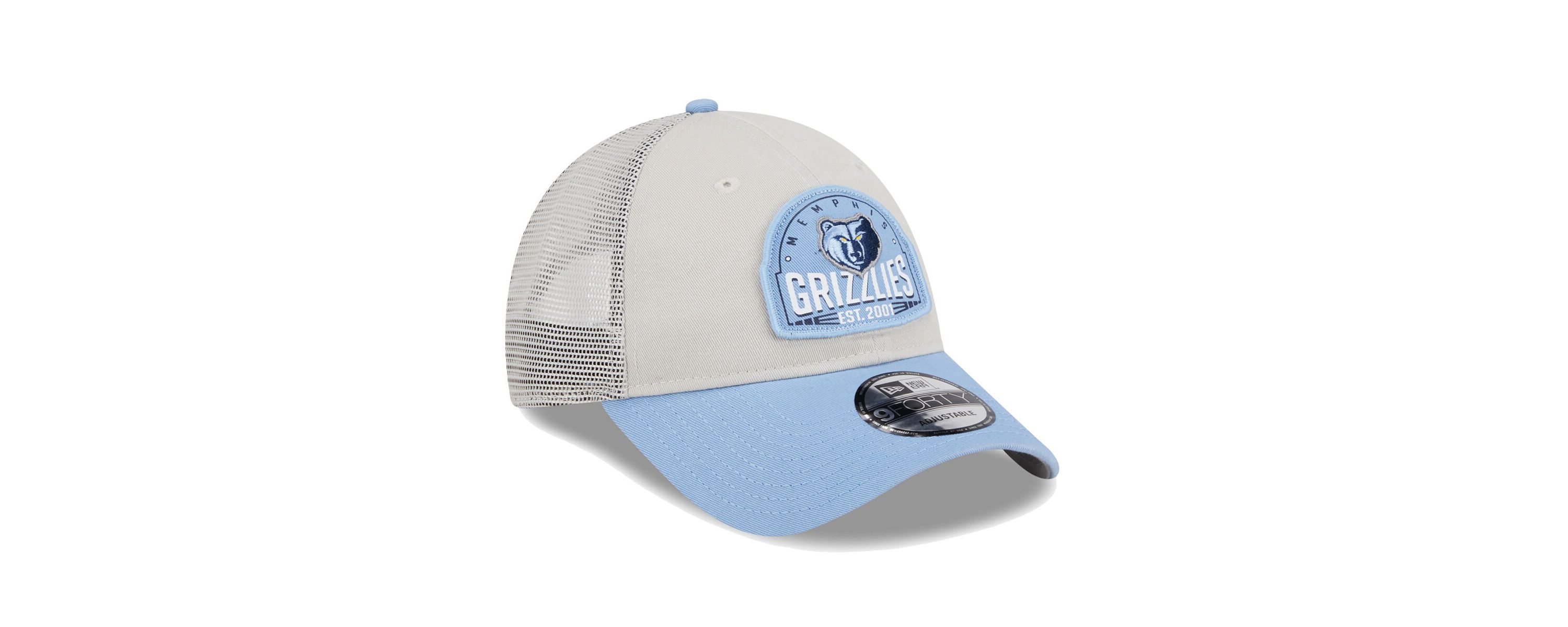 NBA Khaki/Light Memphis Grizzlies Throwback Patch Trucker 9FORTY Adjustable Hat