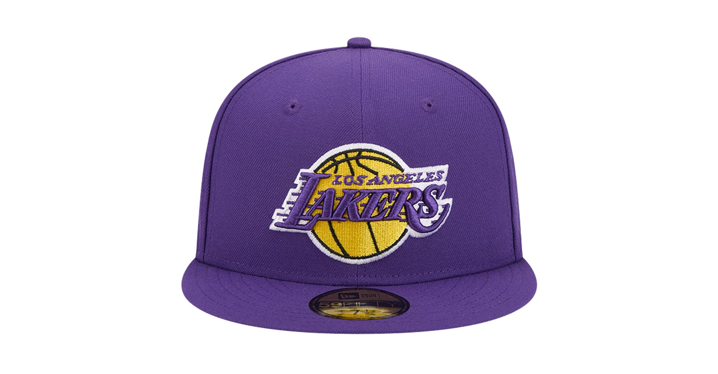 NBA Los Angeles Lakers Court Sport Leather Applique 59FIFTY Fitted Hat