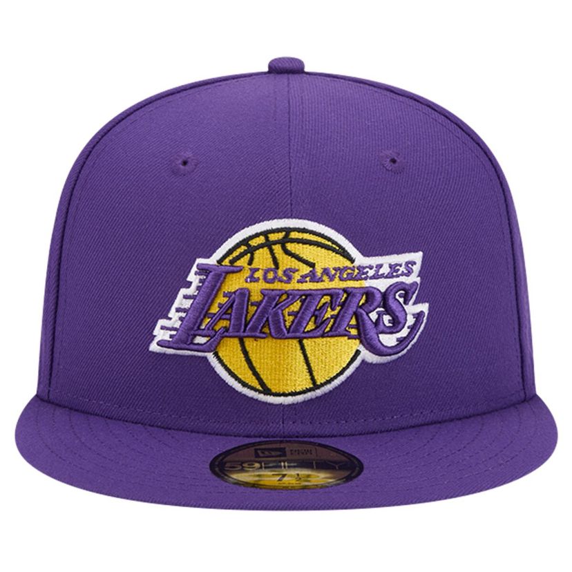 NBA Los Angeles Lakers Court Sport Leather Applique 59FIFTY Fitted Hat