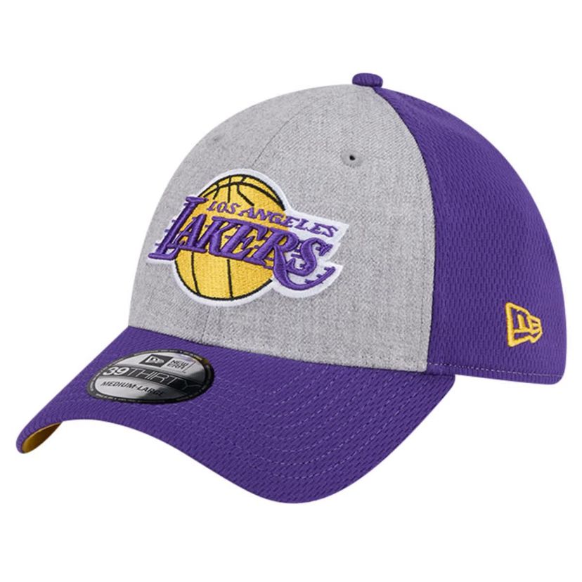 NBA Heather Gray/Purple Los Angeles Lakers Two-Tone 39THIRTY Flex Hat