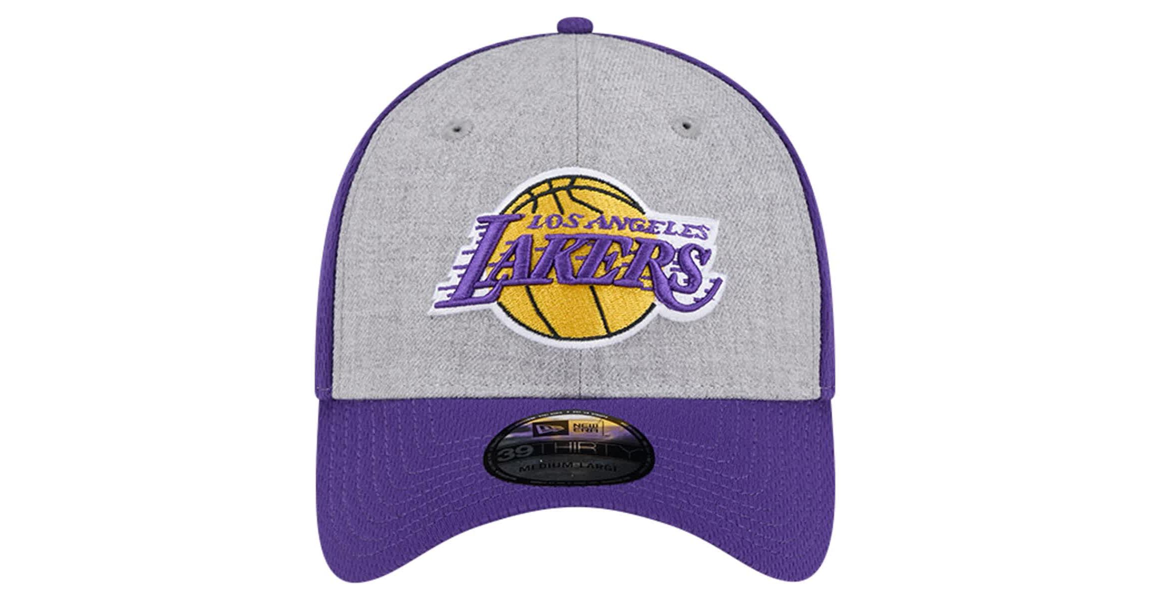 NBA Heather Gray/Purple Los Angeles Lakers Two-Tone 39THIRTY Flex Hat