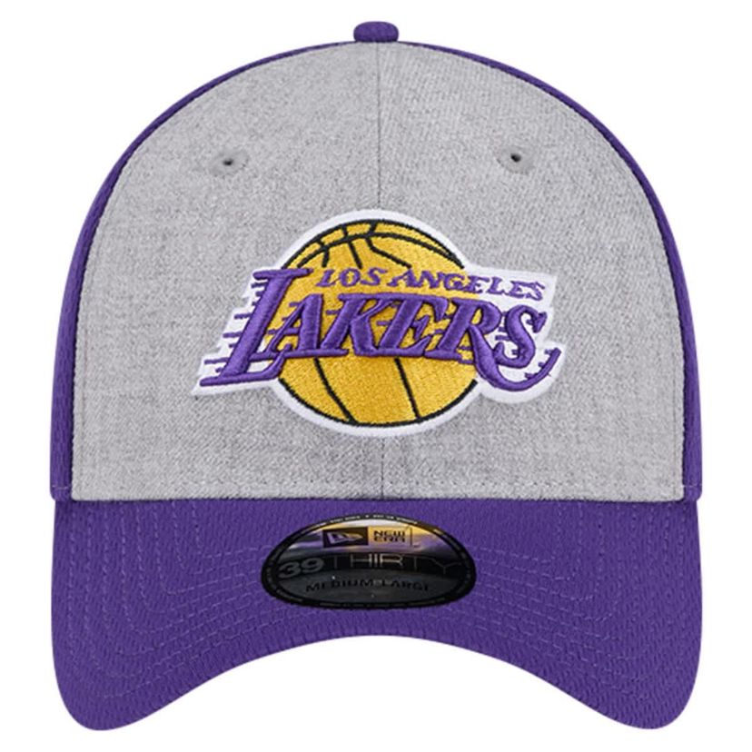 NBA Heather Gray/Purple Los Angeles Lakers Two-Tone 39THIRTY Flex Hat