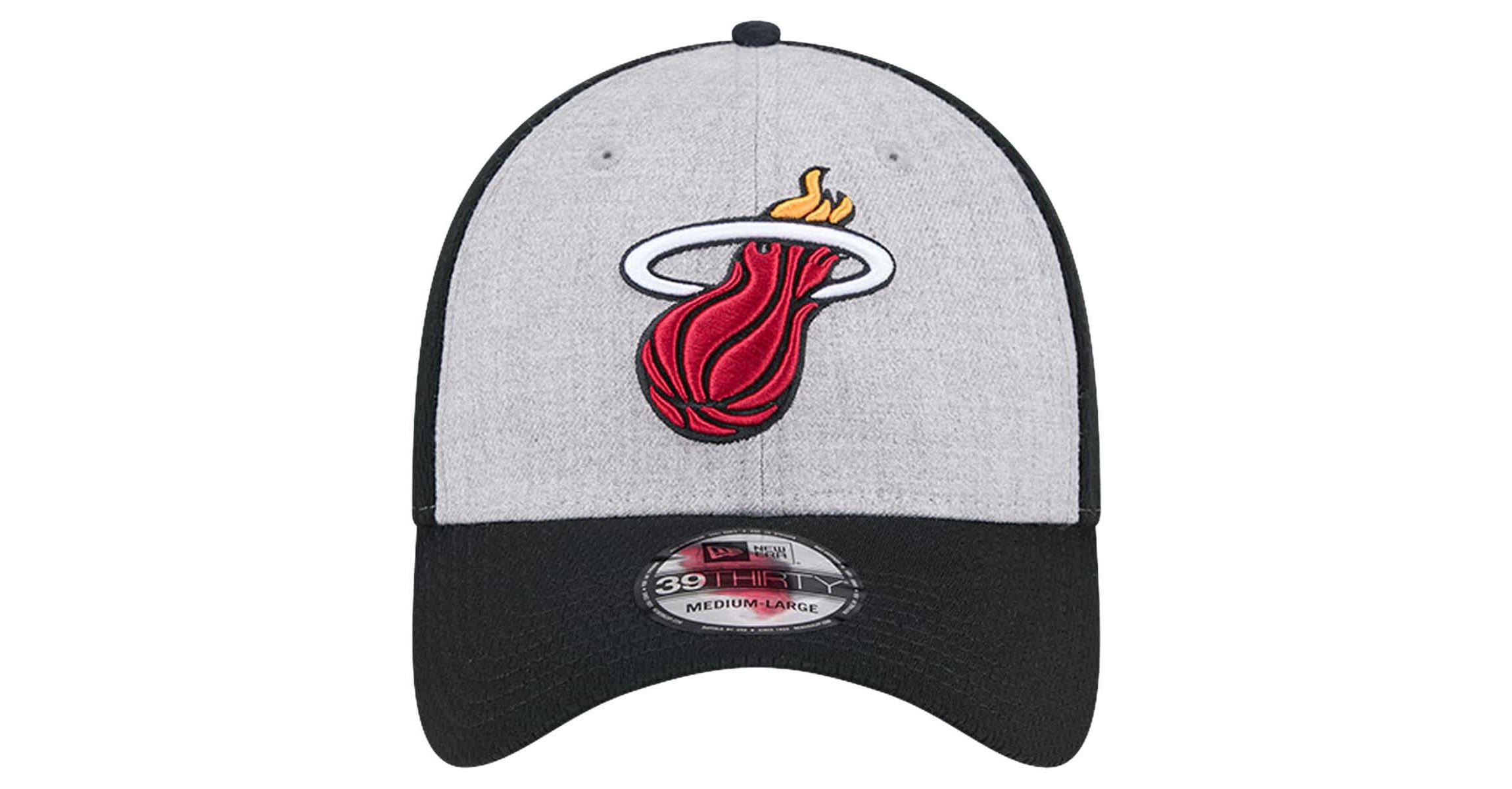 NBA Heather Gray/Black Miami Heat Two-Tone 39THIRTY Flex Hat