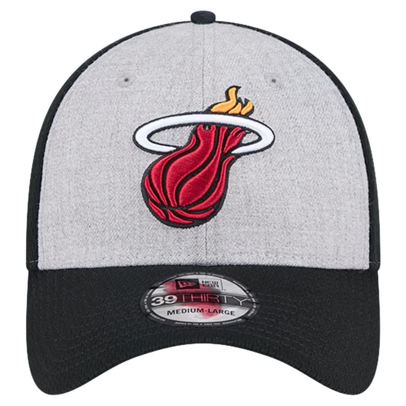 NBA Heather Gray/Black Miami Heat Two-Tone 39THIRTY Flex Hat