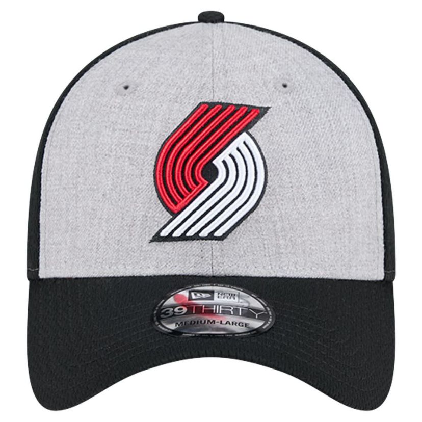 NBA Heather Gray/Black Portland Trail Blazers Two-Tone 39THIRTY Flex Hat