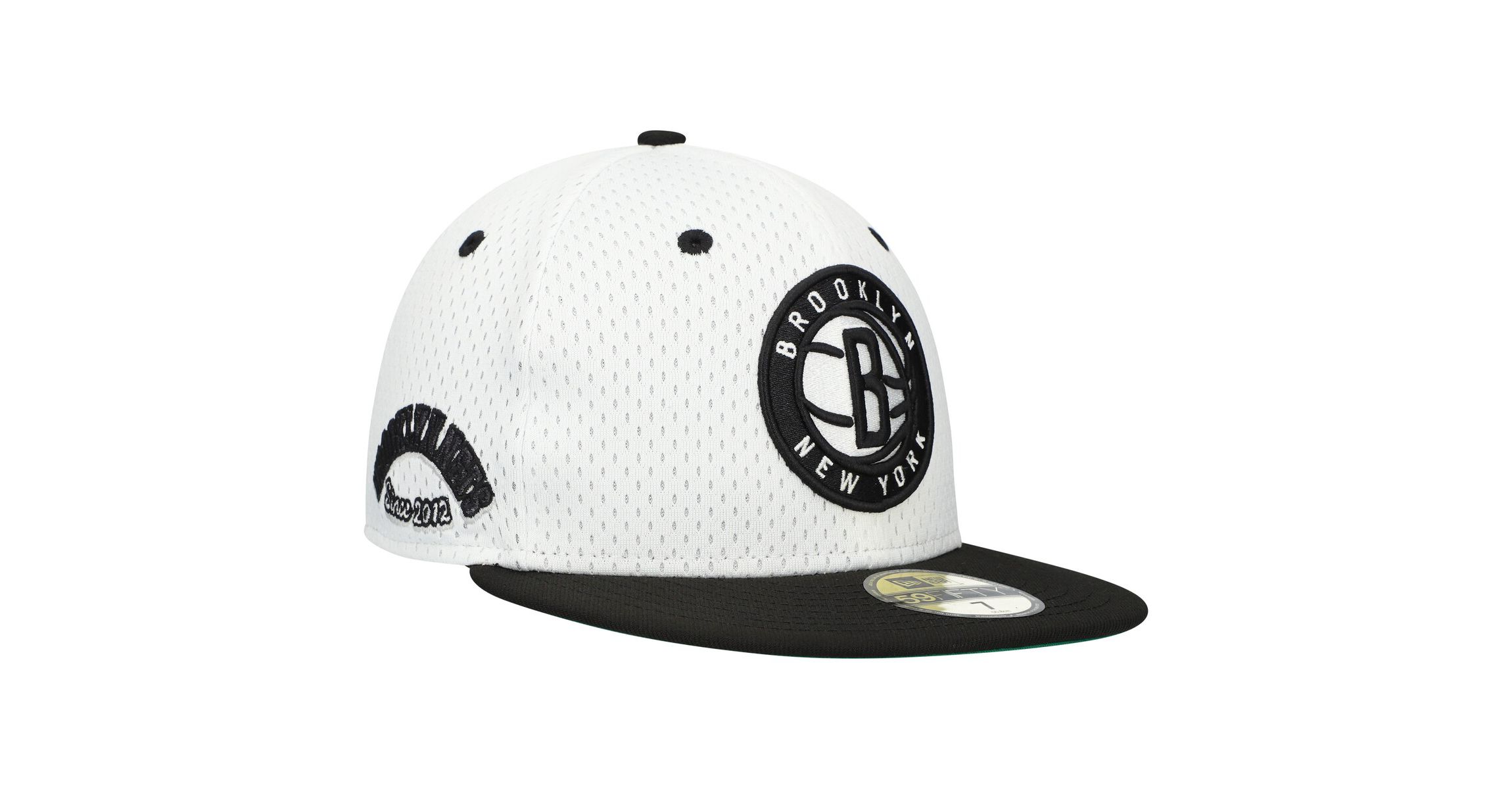 NBA White/Black Brooklyn Nets Throwback 2Tone 59FIFTY Fitted Hat