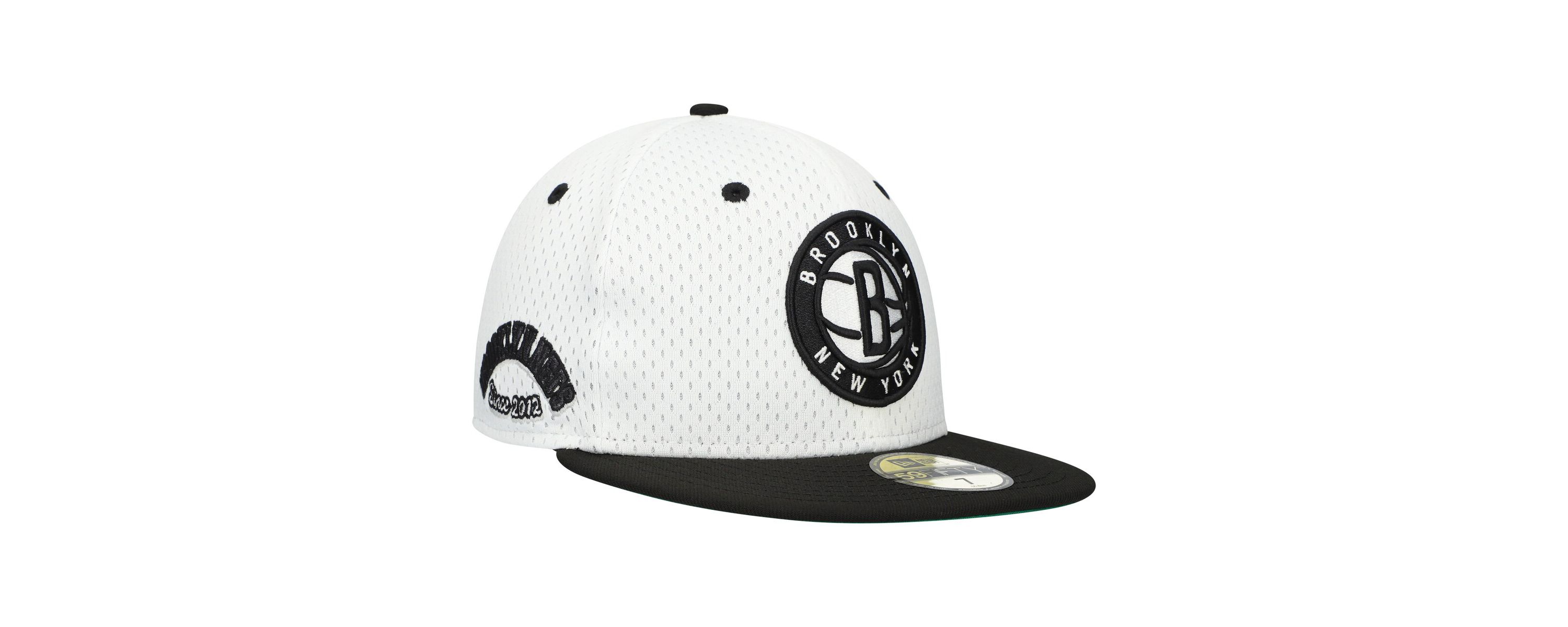 NBA White/Black Brooklyn Nets Throwback 2Tone 59FIFTY Fitted Hat