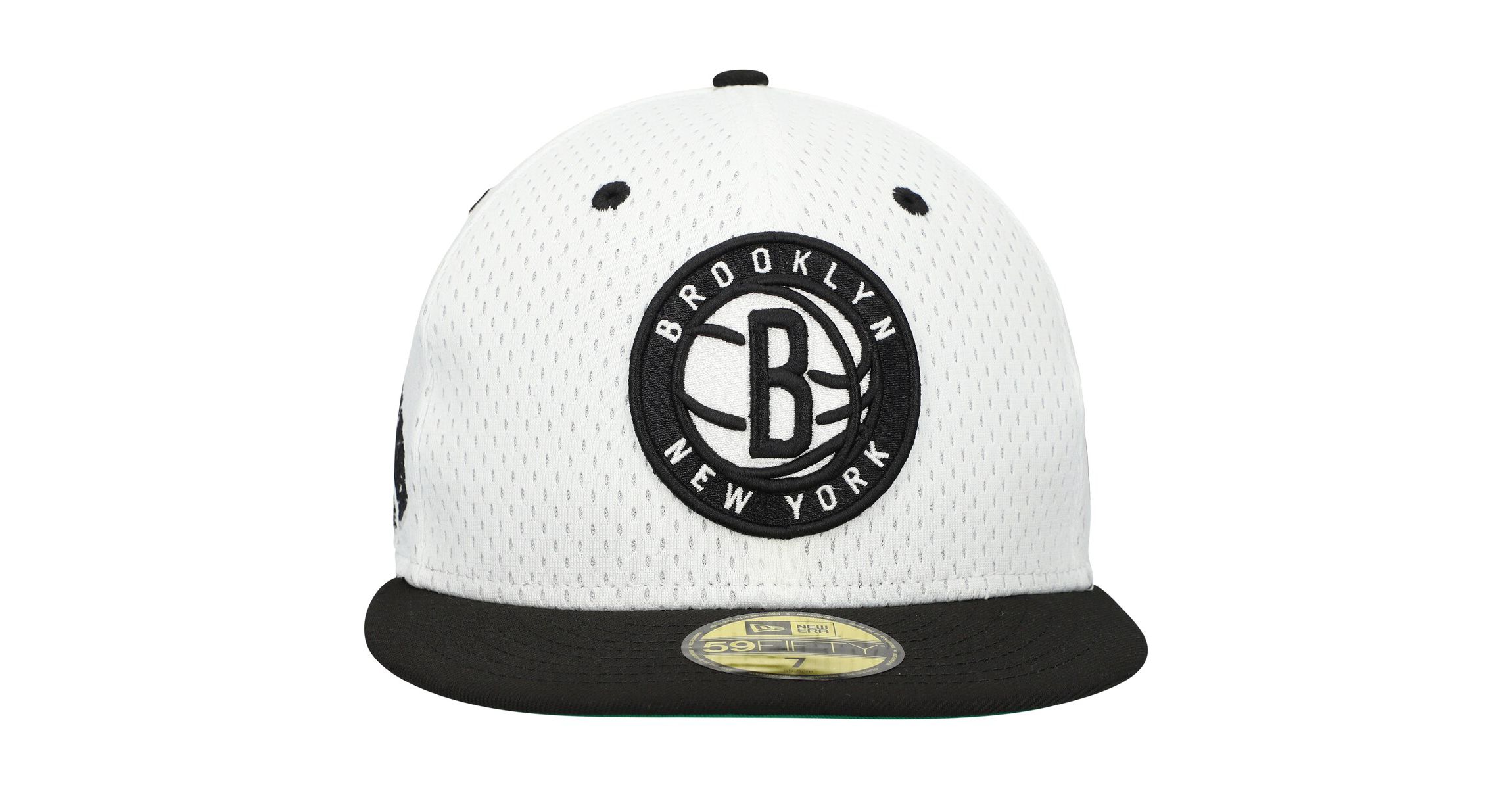 NBA White/Black Brooklyn Nets Throwback 2Tone 59FIFTY Fitted Hat