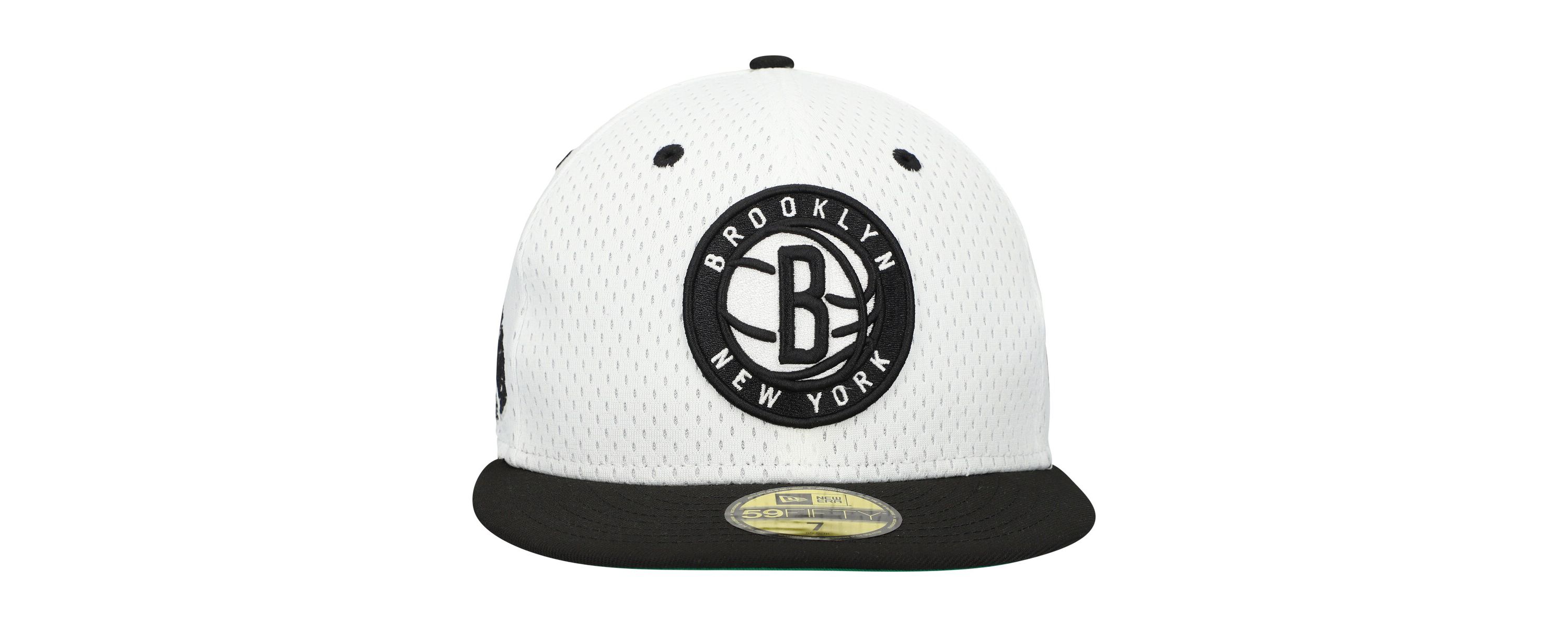 NBA White/Black Brooklyn Nets Throwback 2Tone 59FIFTY Fitted Hat