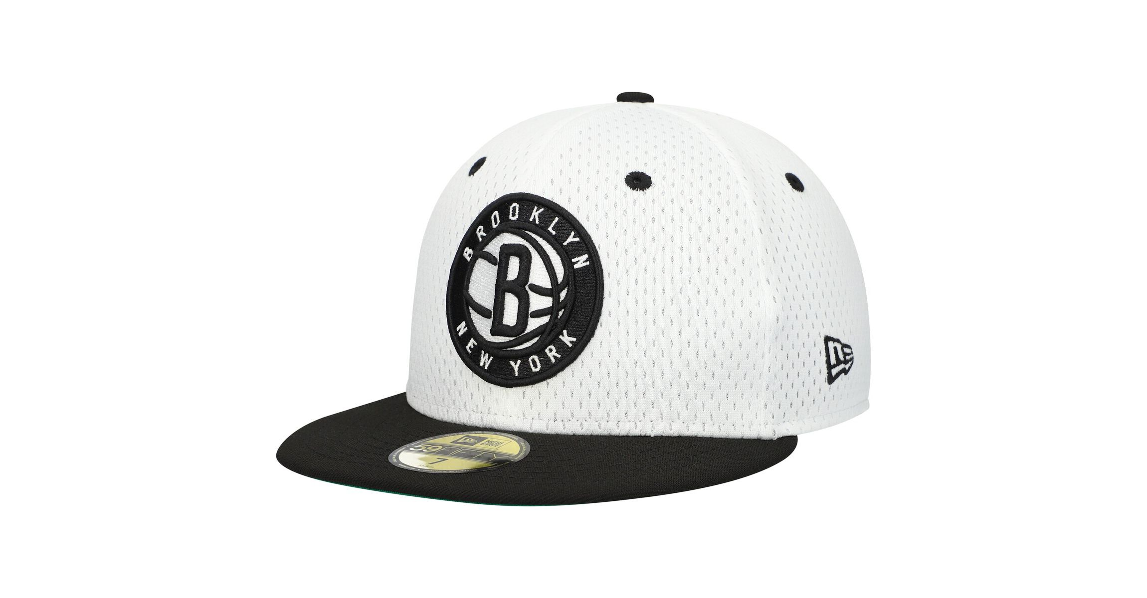 NBA White/Black Brooklyn Nets Throwback 2Tone 59FIFTY Fitted Hat