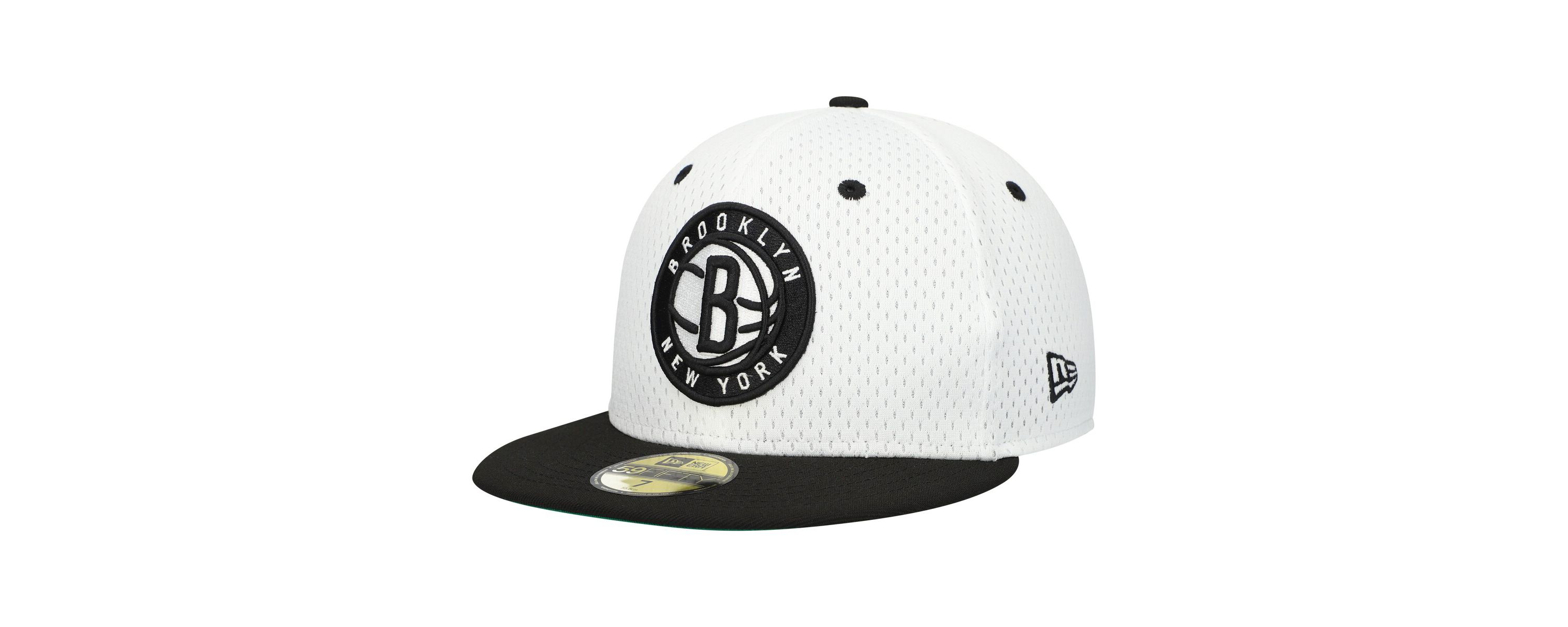 NBA White/Black Brooklyn Nets Throwback 2Tone 59FIFTY Fitted Hat