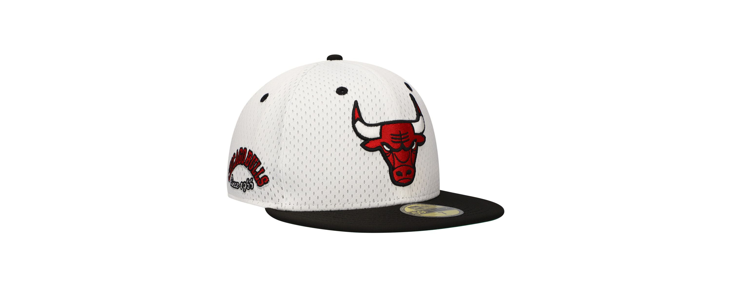 NBA White/Black Chicago Bulls Throwback 2Tone 59FIFTY Fitted Hat