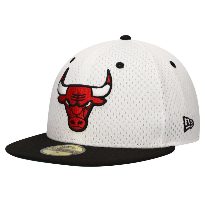 NBA White/Black Chicago Bulls Throwback 2Tone 59FIFTY Fitted Hat