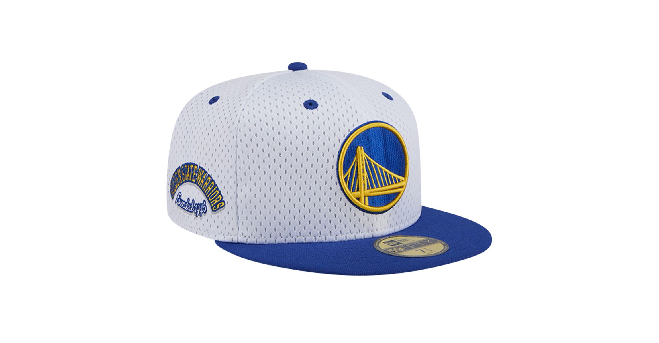 NBA White/Royal Golden State Warriors Throwback 2Tone 59FIFTY Fitted Hat