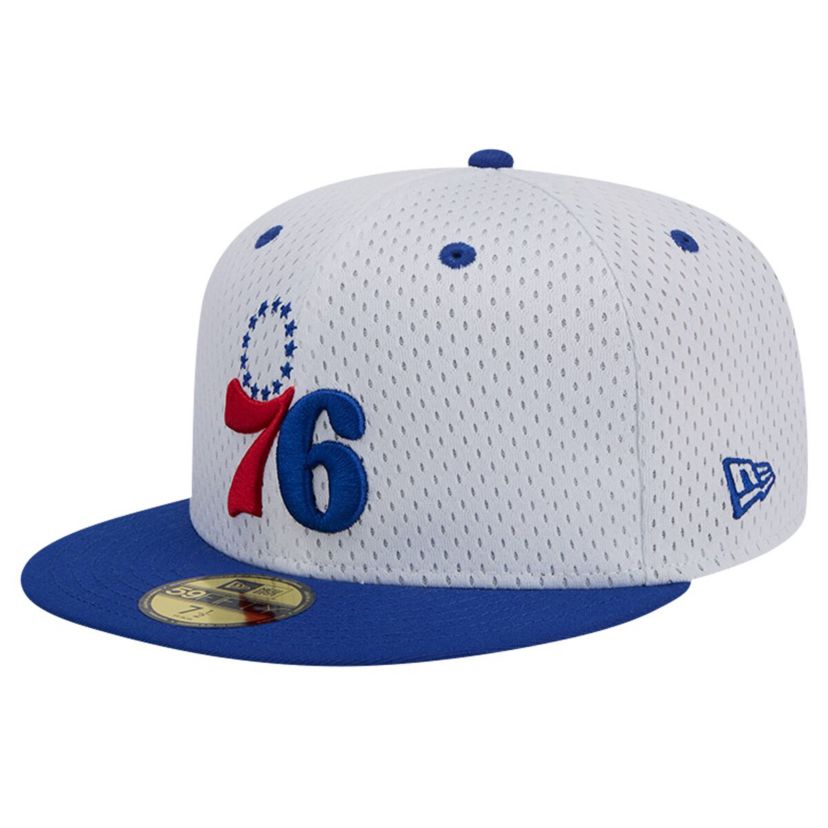 NBA White/Royal Philadelphia 76ers Throwback 2Tone 59FIFTY Fitted Hat
