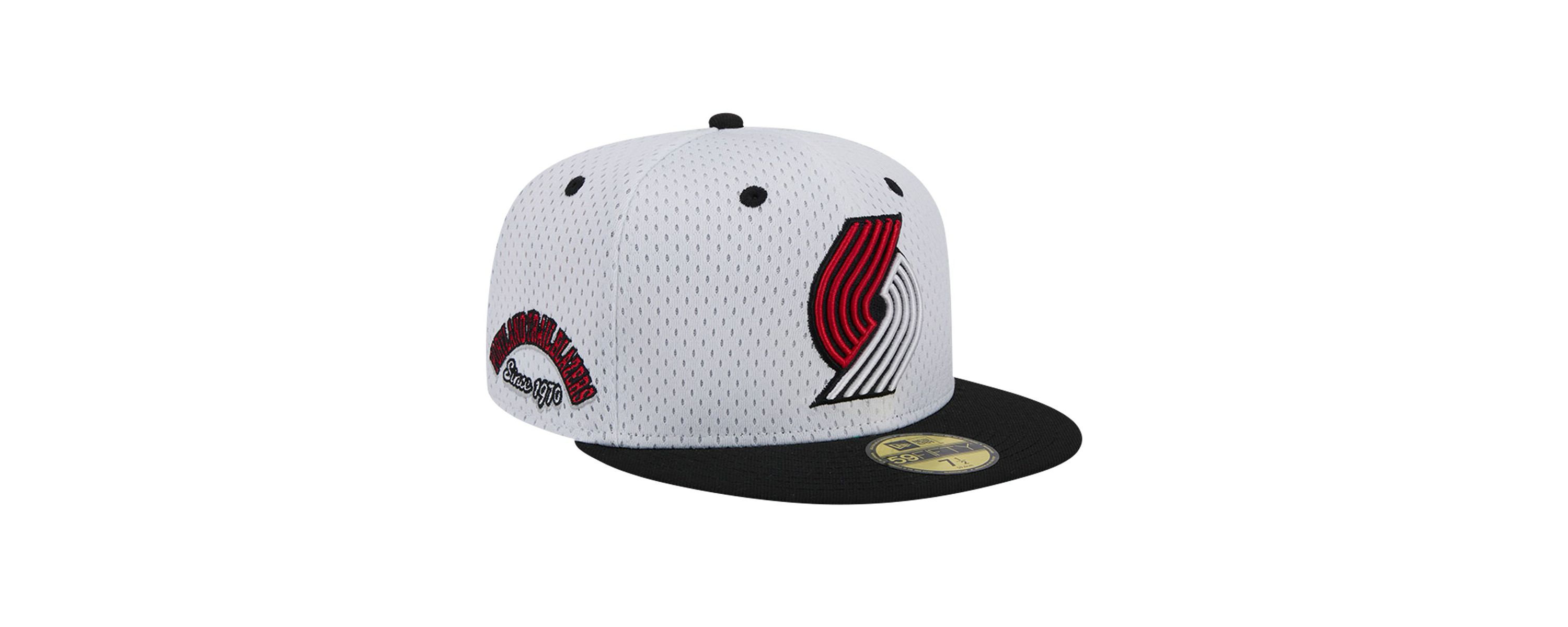NBA White/Black Portland Trail Blazers Throwback 2Tone 59FIFTY Fitted Hat