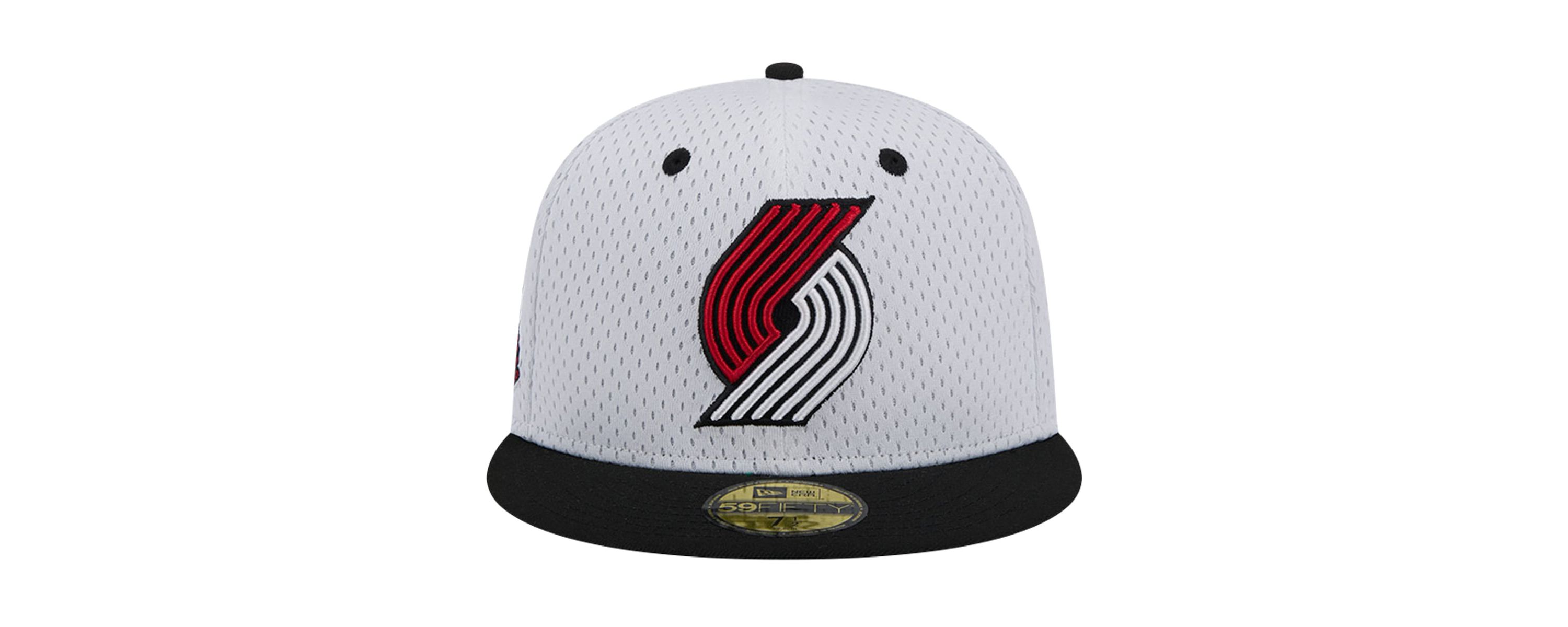 NBA White/Black Portland Trail Blazers Throwback 2Tone 59FIFTY Fitted Hat