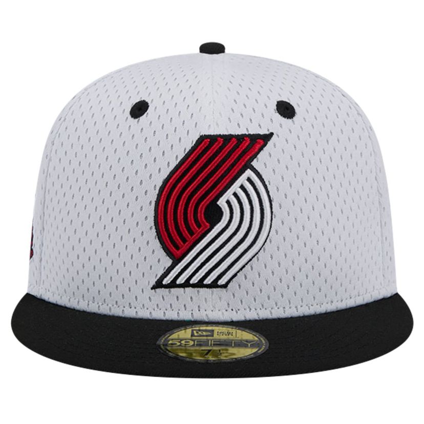 NBA White/Black Portland Trail Blazers Throwback 2Tone 59FIFTY Fitted Hat