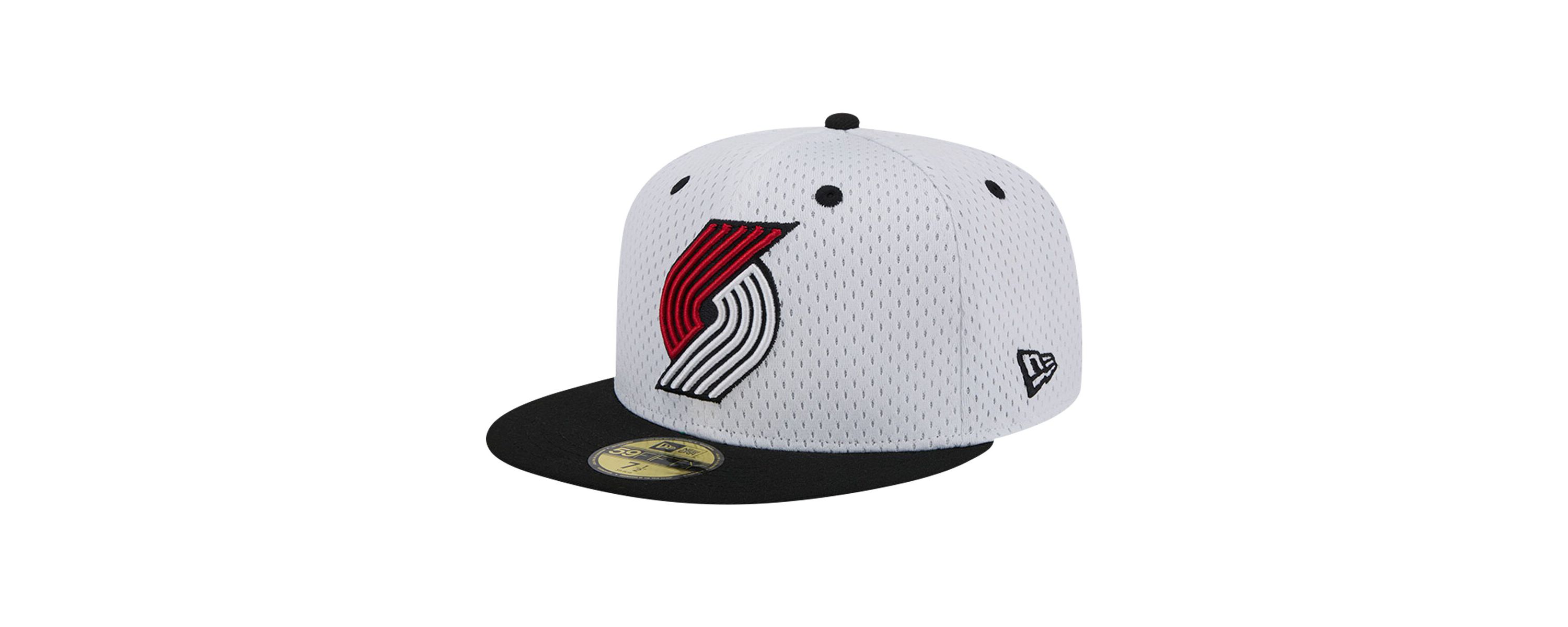 NBA White/Black Portland Trail Blazers Throwback 2Tone 59FIFTY Fitted Hat