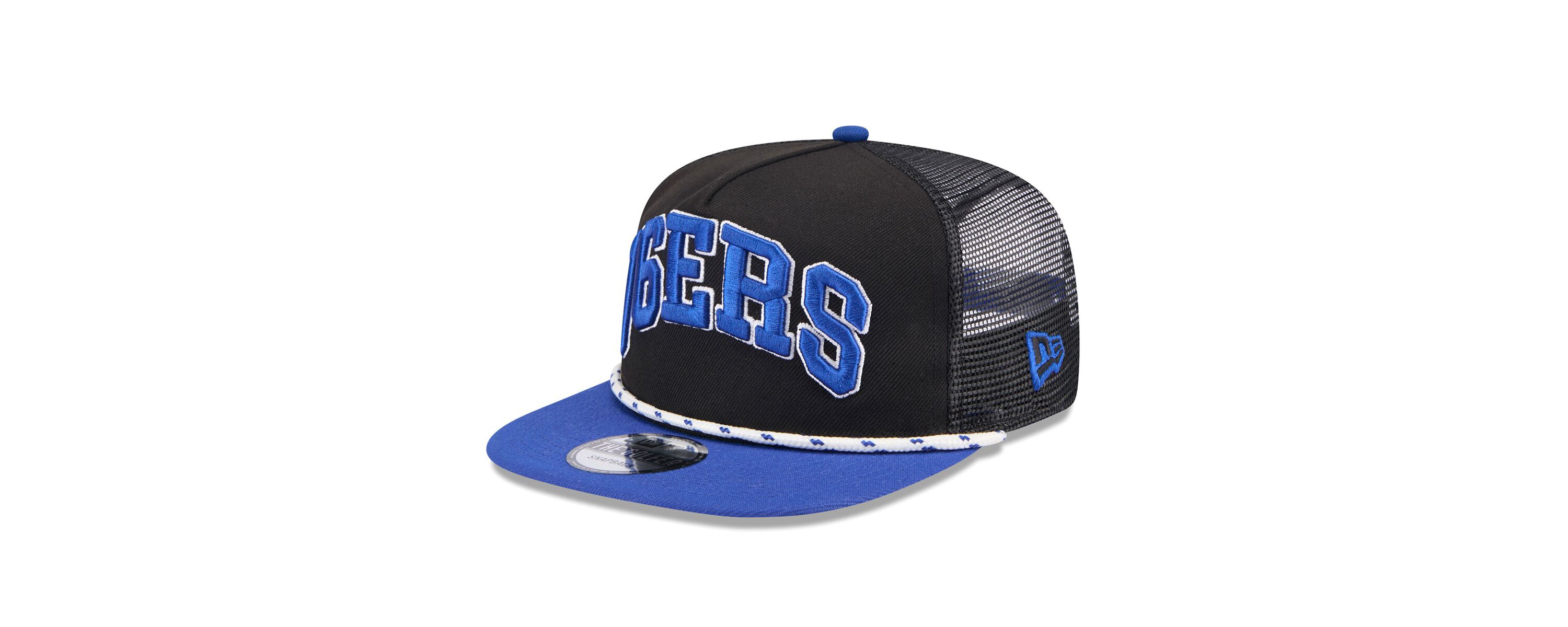 NBA Black/Royal Philadelphia 76ers Throwback Team Arch Golfer Snapback Hat