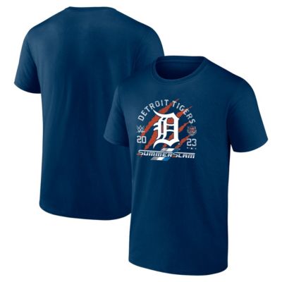 Men's MLB Fanatics Detroit Tigers X 2023 SummerSlam T-Shirt, Navy Blue, Medium