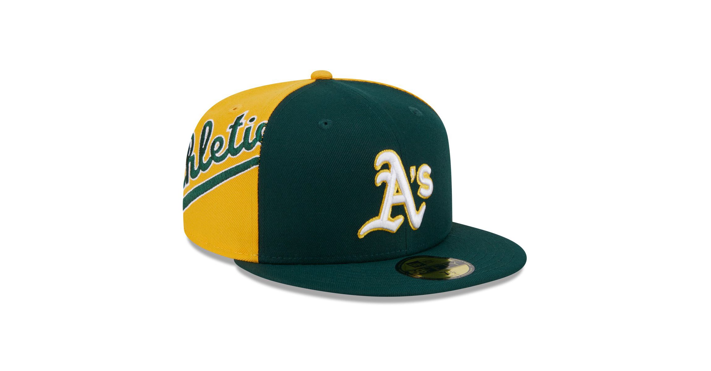 Oakland Athletics MLB Green/Gold Athletics Gameday Sideswipe 59FIFTY Fitted Hat