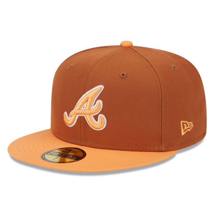 MLB Brown/Orange Atlanta Braves Spring Color Basic Two-Tone 59FIFTY Fitted Hat