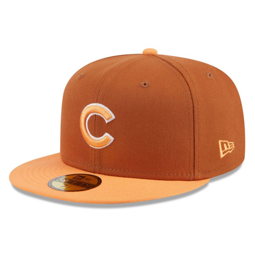 MLB Brown/Orange Chicago Cubs Spring Color Basic Two-Tone 59FIFTY Fitted Hat