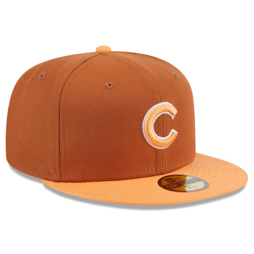 MLB Brown/Orange Chicago Cubs Spring Color Basic Two-Tone 59FIFTY Fitted Hat