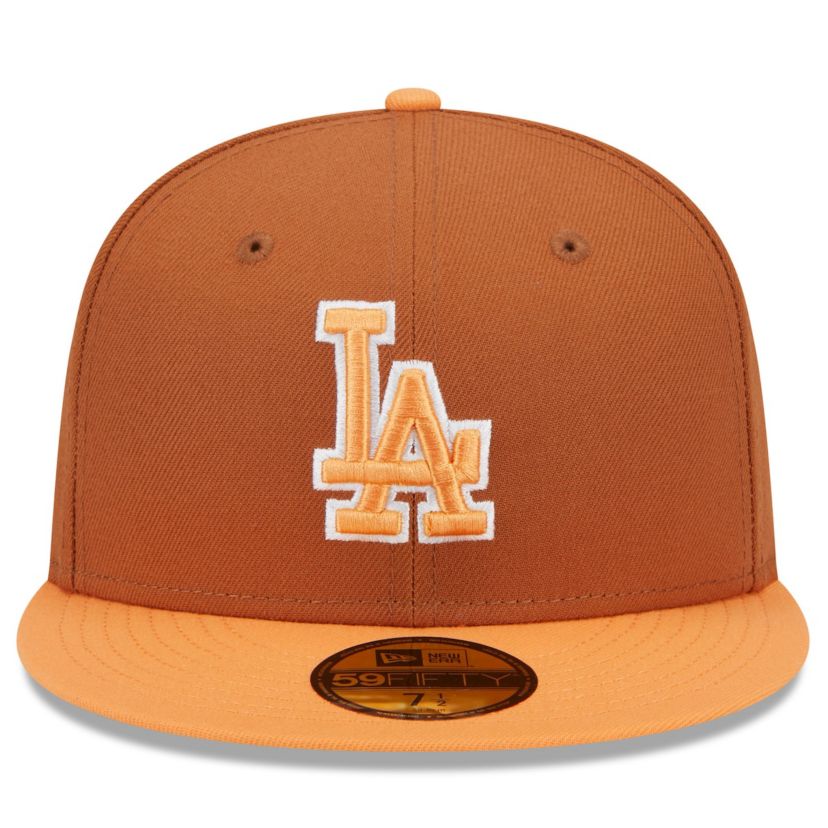 MLB Brown/Orange Los Angeles Dodgers Spring Color Basic Two-Tone 59FIFTY Fitted Hat