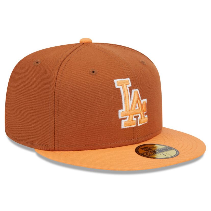 MLB Brown/Orange Los Angeles Dodgers Spring Color Basic Two-Tone 59FIFTY Fitted Hat
