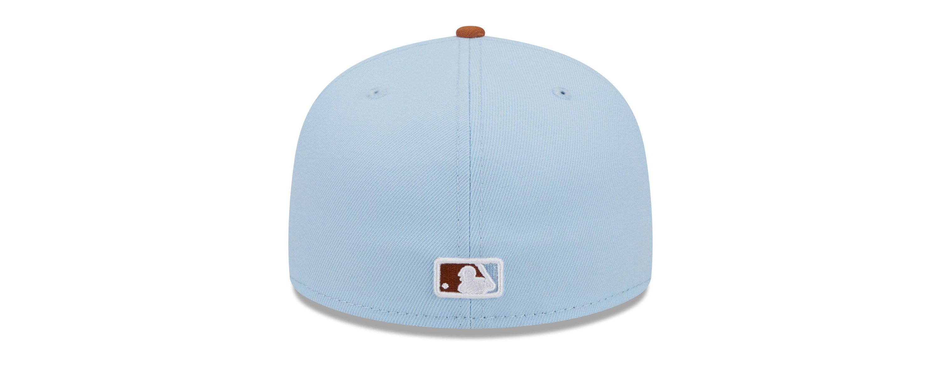 MLB Light Blue/Brown Los Angeles Dodgers Spring Color Basic Two-Tone 59FIFTY Fitted Hat