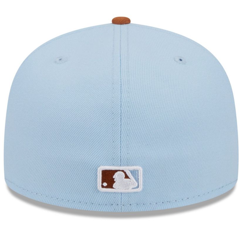 MLB Light Blue/Brown Los Angeles Dodgers Spring Color Basic Two-Tone 59FIFTY Fitted Hat