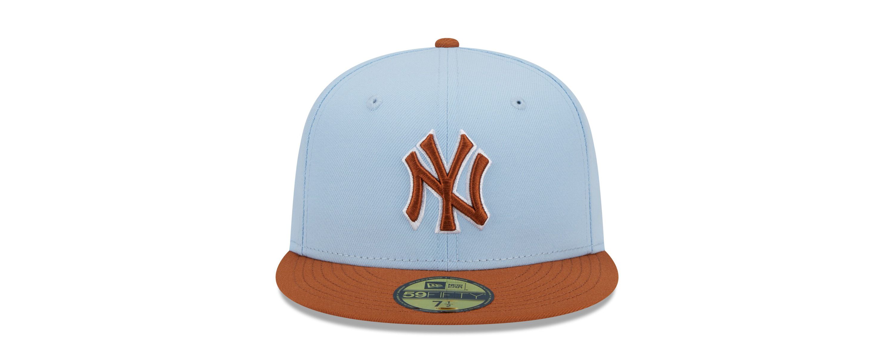 MLB Light Blue/Brown New York Yankees Spring Color Basic Two-Tone 59FIFTY Fitted Hat