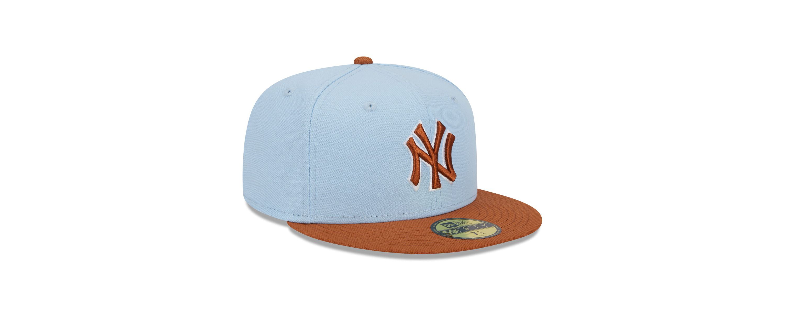 MLB Light Blue/Brown New York Yankees Spring Color Basic Two-Tone 59FIFTY Fitted Hat